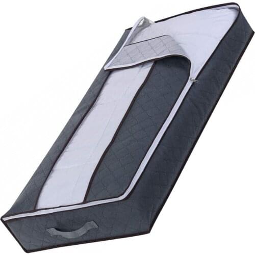 Underbed Quilt Storage Bag Household Clothes Packing Bag Storage Box with Zips and Clear Window for Clothes Comforters