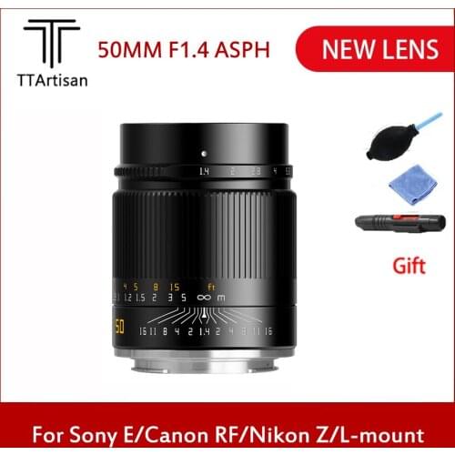 TTArtisan 50mm F1.4 ASPH Full Frame Manual Focus Lenses For Sony E Canon RF Nikon Z Sigma Lumix Leica L Mount Cameras