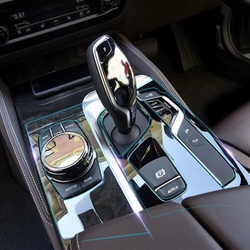 Right Hand Drive Transparent TPU Protective Film Car Interior Console Gear Panel Sticker for BMW 5 series G30 G31 Accessories