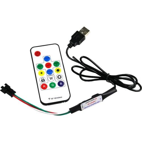 5V USB LED Controller 14Key LED2015 RF Wireless Remote Control For WS2812 WS2812B Driver IC Colorful RGB LED Strip 5050 1PCS