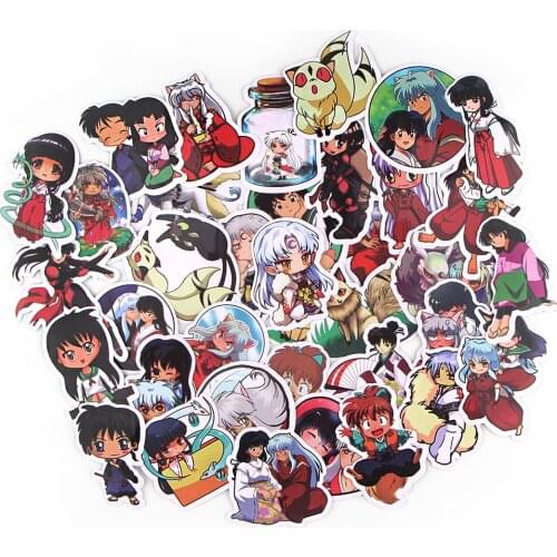 Ransitute R873 37pcs/set Anime Inuyasha Cartoon Scrapbooking Stickers Decal For Guitar Laptop Luggage Fridge Graffiti Sticker