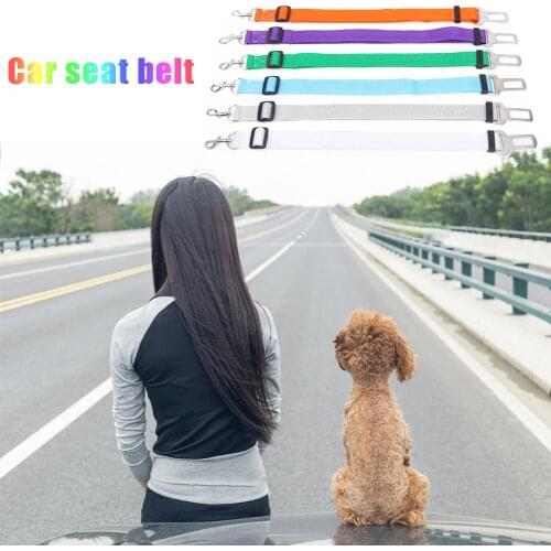 Vehicle Car Pet Dog Seat Belt Adjustable Safety Seatbelt Polyester Fiber Convenient Fashion Adjustable Dog Harness Lead Clip