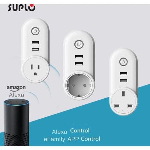SUPLO Smart Plug USB Wifi Smart Socket US UK EU Plug Works With Google Home Alexa IFTTT