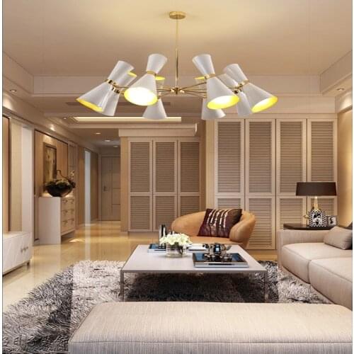 Modern hotel bedroom LED chandelier living room white lighting lighting villa dining classroom special lamps wholesale