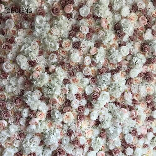 TONGFENG 24pcs/lot Flower runner wedding decoration Artificial silk rose peony 3D flower wall wedding backdrop decoration