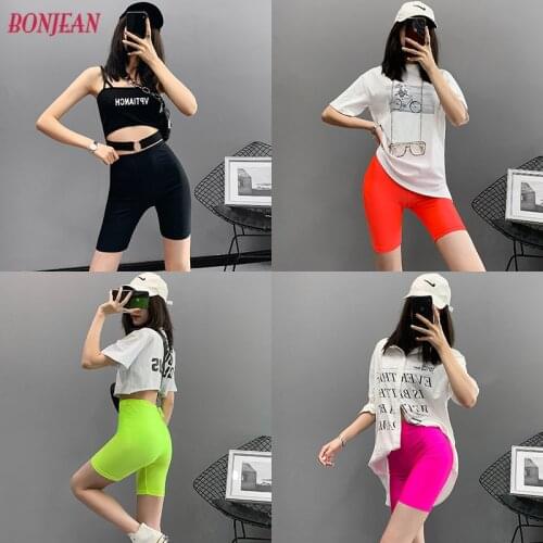 Biker Shorts 2020 Womens Sexy Jogger Shorts Cycling Shorts Dancing Gym Biker Slim Active Sports Fashionable Casaul Streetwear
