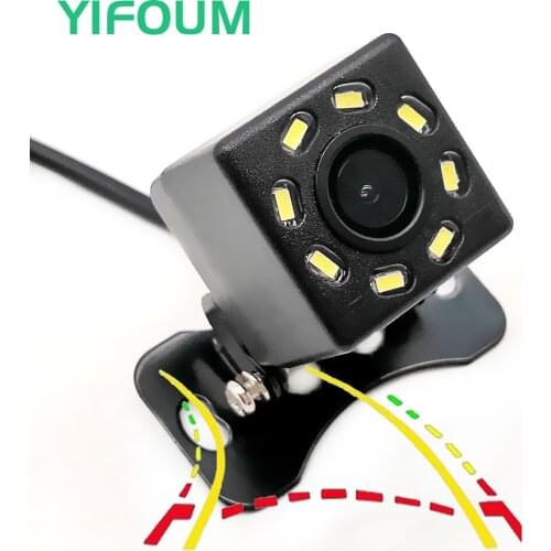 YIFOUM HD 170 Degree Dynamic Trajectory Tracks Parking Line Waterproof Car Reverse Backup Rear View Camera CCTV Parking Camera