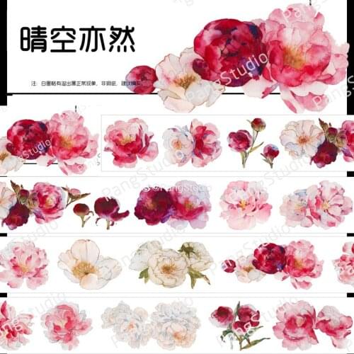 1 Loop Masking Tape Poppy Garden Blooming Sunny Sky