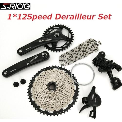 12 Speed Derailleur Set Shift Lever Rear Derailleur 50T Freewheel Prowheel Crankset YBN 12 Speed 116L Chain MTB Mountain Bike