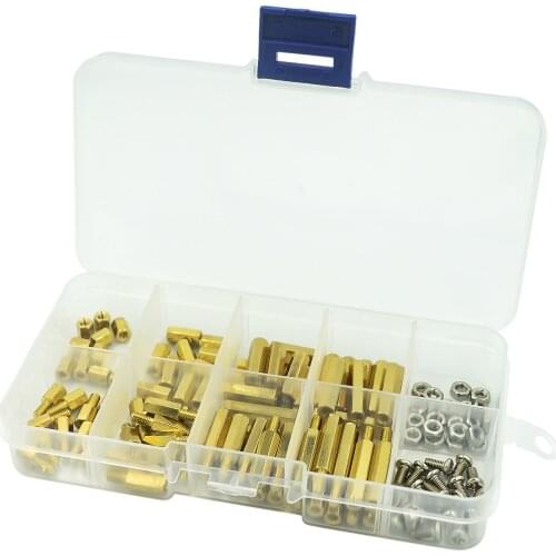 120pcs M3 Male Female Brass Hex Column Standoff Support Spacer Pillar M3 Screw Nut For PCB Board