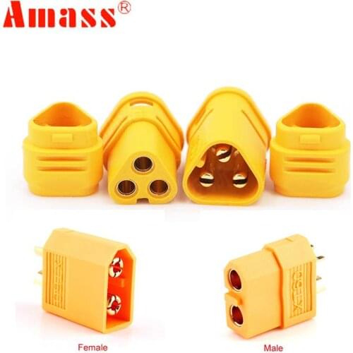 5 pairs Amass XT60 XT-60 MT30 2mm 3-pin Male Female Bullet Connectors Plugs with Sheath Housing For RC Lipo Battery