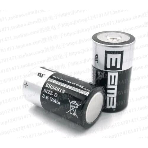 50PCS 19ah ER34615 34615 3.6V Size 34.2X61.5mm 19000MAH Non-rechargeable D LiSOCl2 Batteries lithium