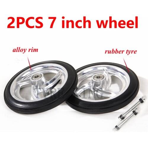 7 Inch Small Wheel Wheelchair Accessories 7" Solid Wheel Tire Front Wheel Universal Wheel Front Small Wheel Rubber Wheel