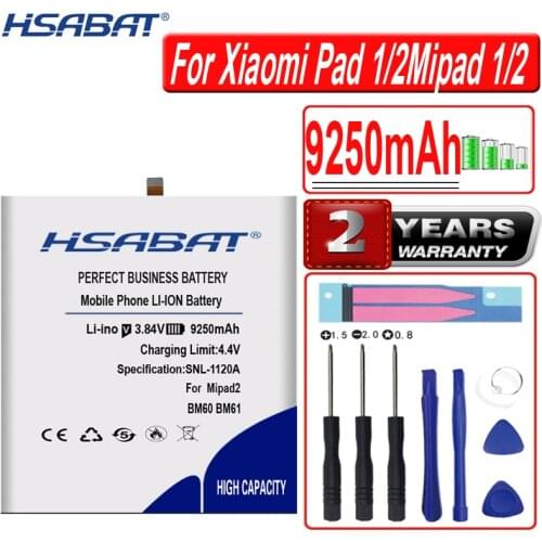 HSABAT BM60 BM61 9250mAh Battery for Xiaomi Pad 2 Mipad 2 7.9 inch for Xiaomi Mi Pad 1 Mipad 1 A0101 Replacement Batteries