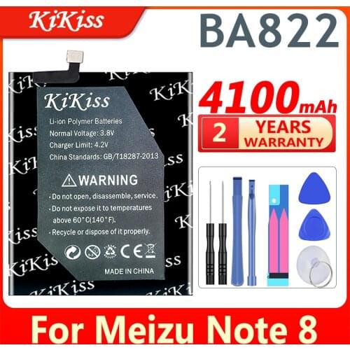 KiKiss 4100mAh BA822 Battery for Meizu Note 8 Note8 M822H M822Q Mobile Phone BA 822 BA-822 For Mei Zu Batteries + Gift Tools