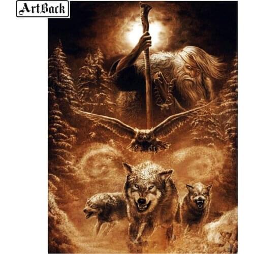 Full square / round drill wolf pattern 5d diy diamond painting animal 3d mosaic diamond embroidery home decoration