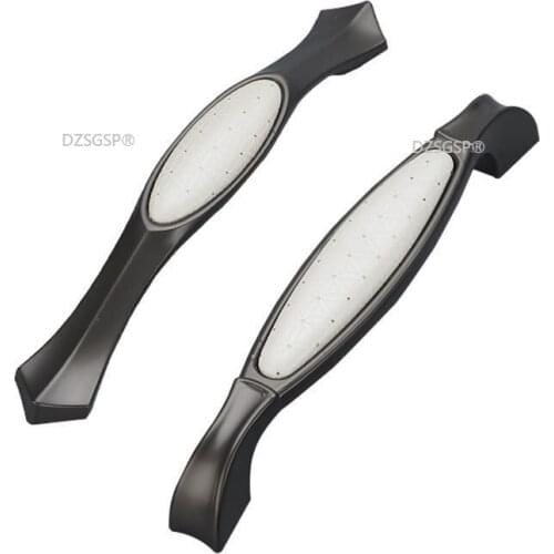 Black White Kitchen Cabinet Hardware Industrial Zinc Alloy And Ceramic Dresser Furniture Knob Arc Drawer Cupboard Handles