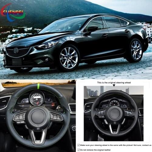 DIY Hand-stitched Customization Steering Wheel Cover For Mazda 3 Mazda 6 CX-3 18-19 CX-5 17-19 CX-9 Car Interior Decoration