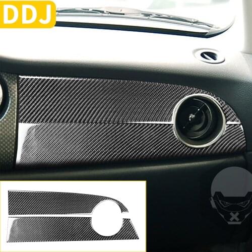 For Mini Cooper S One Hatch R50 R53 2005 2006 Car Co-pilot Dashboard Panel Air Vent Frame Cover Sticker Carbon Fiber Accessories