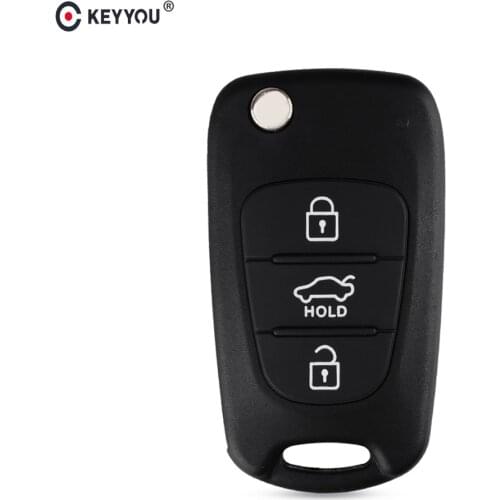 KEYYOU 20X Flip Folding Key Shell Case For Kia K5 K2 Rio Sorento Sportage 3 Buttons Fob Replacement Remote Car Key Case Cover