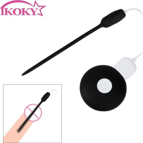 IKOKY 20 Frequency Penis Plug Vibrator Urethral Dilators Sex Toys for Men Catheter Urethral Plug Silicone Adult Products