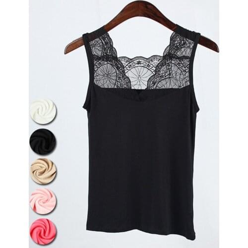 Korean Women Modal V-Neck Lace Sling Vest Sexy Sleeveless Slim Patchwork Casual Shirts Double-sided Wearable Harajuku 6 Colors
