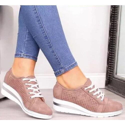 Autumn Women Flat Sneakers Casual Vulcanized Shoes Female Lace Up Ladies Platform Comfort Loafers