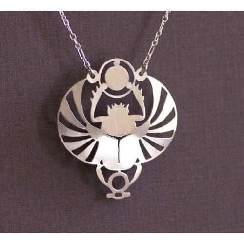 Lanseis10pc ancient Egyptians Winged Scarab necklace women pendant gift for her,symbolizing creation and rebirth