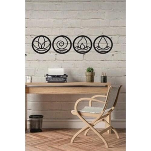 You Bella LLC Style 4 Elements Fire, Air, Water, Earth Model Metal Wall Art Decoration Wall Hanging For Bedroom Living Room