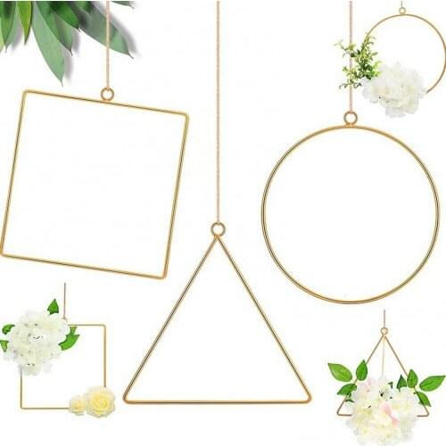 Metal Floral Hoop Frame Flower Ring Wreath Vine Hanging Wedding Party Supplies