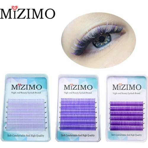 MIZIMO new purple false eyelash color grafting eyelash artificial mink hair eyelash extension tool