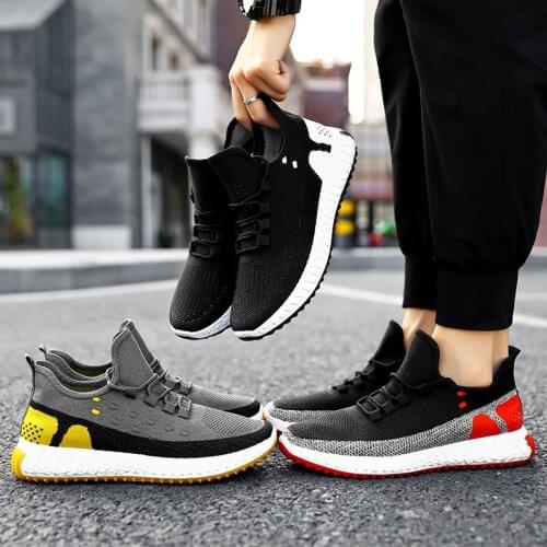 Sports shoes mens shoes breathable lightweight fly woven tide shoes student shoes spring 2021 new personality trend