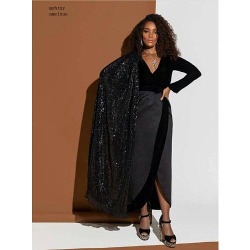 New Arrival Sexy Evening Dresses Long Sleeve Muslim Evening Dress 2020 Abendkleider Dubai Black Evening Gown Suknie Wieczorowe