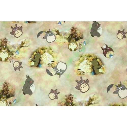 2012 New Design Cartoon Totoro Woven Cotton Fabric By The Yard Sew Cloth Home Decor Dress Patchwork DIY Handmade Material