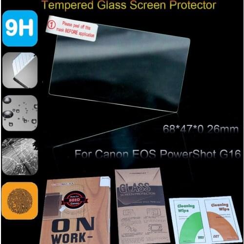 Original 9H Ultra Thin 0.26 Tempered Glass Screen Protector For Canon PowerShot G16 HD LCD Replacement Toughened Protective Film
