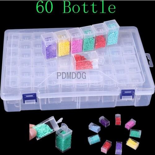 PDMDOG NEW 60/32 Bottles diamond painting storage box, portable bead storage box 60pcs container diamond painting accessories