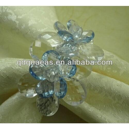 Pearl napkin rings,acrylic flower napkin holder