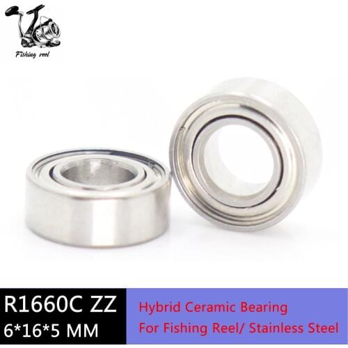 2Pcs SR1660ZZ CB Air Bearing 6*16*5 mm ABEC-7 RC Car Helicopter Stainless Steel Hybrid Ceramic Bearings Fishing Reels R1660ZZ