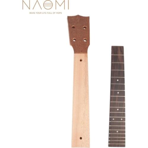 NAOMI 26 Inch Ukulele Neck+Fingerboard Mahogany Ukulele Neck Rosewood Fingerboard Hawaii Guitar Parts For Ukulele Luthier DIY