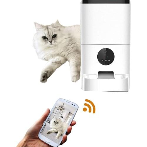 4L Smart Pet Cat Dog Food Feeder App Controlled WiFi Connection Automatic Pet Food Feeder Bowl With Camera Speaker