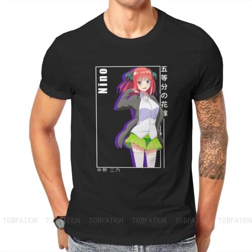 Quintessential Quintuplets Manga Anime Nino Nakano T Shirt Vintage Homme High Quality Tshirt Loose Crewneck Short Sleeve