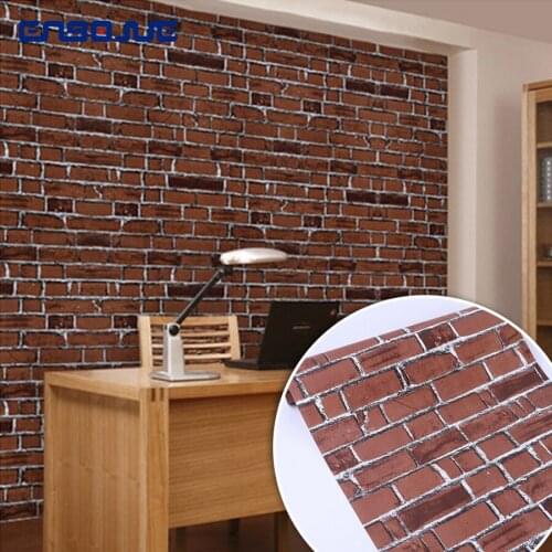 Waterproof PVC Brick Muursticker Self-adhesive 3D Wallpaper College Dormitory Bedroom Study Wall Decor Coffee Brick Wall Sticker