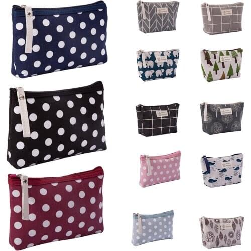 Women Fashion Travel Cosmetic Bag Plaid Zipper Makeup Bag Phone Coin Money Handbag Female Purse Beauty Make Up Organizer Pouch