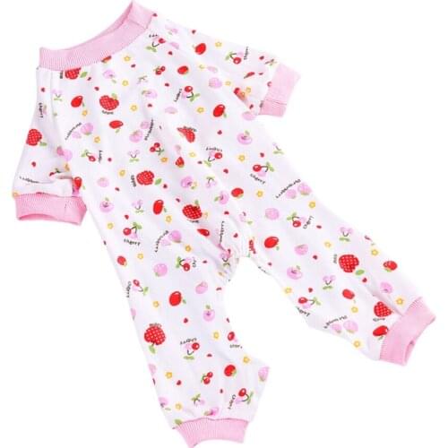 Pet Dog Jumpsuits Clothing Dogs Super Small Cotton Costume Chihuahua Print Summer Comfortable Dog Four-legged Pajamas Clothes