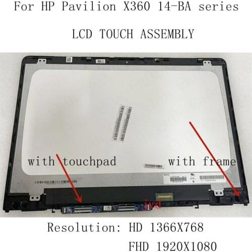 LCD LED Touch Screen Digitizer Assembly With Frame And Board For HP Pavilion X360 14-BA 14M-BA