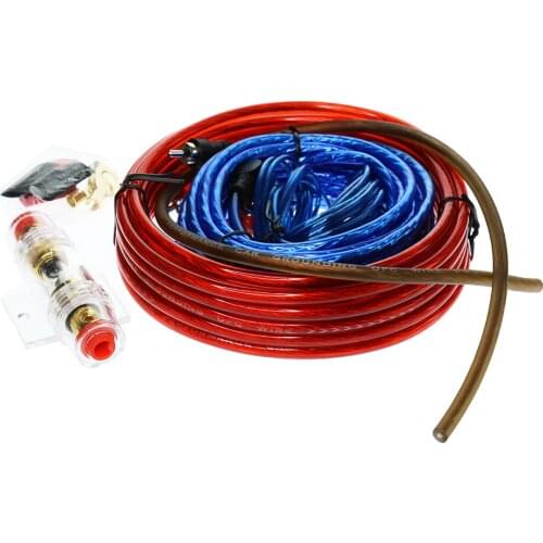 1 Set Car Audio Subwoofer Amplifier AMP Wiring Wire Kit W/ 60A Fuse Holder for Universal