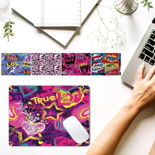 1pc Gaming Mouse Pad Graffiti Series Computer Mousepad Soft PU Leather Mouse Mat Universal Waterproof Home Office Laptop Mat