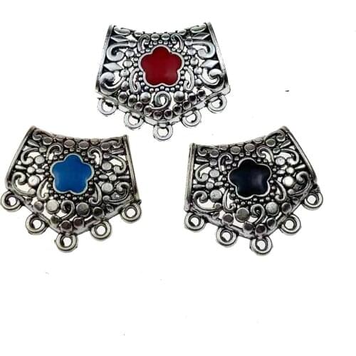 2pcs 32mm Zinc Alloy Drop Oil Porous Connector Charms Linker for DIY Necklace Earring Jewelry Accessories