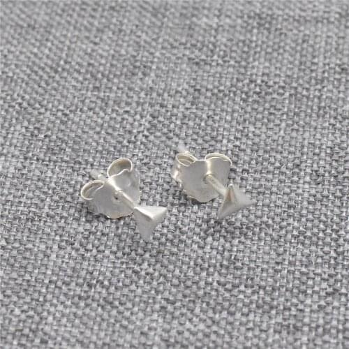 20 Pairs of 925 Sterling Silver Triangle Stud Earring Posts for Jewelry Findings