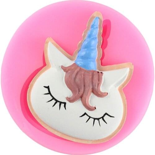 3D Unicorn Cookie Baking Fondant Cake Decorating Tools Cupcake Topper Silicone Mold DIY Baby Birthday Candy Clay Chocolate Molds